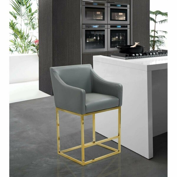Chic Home Modern Contemporary Cordele Counter Stool Chair, Grey FCS9405-US